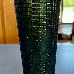 Starbucks Forest Green Textured Tumbler. 24 oz w/straw